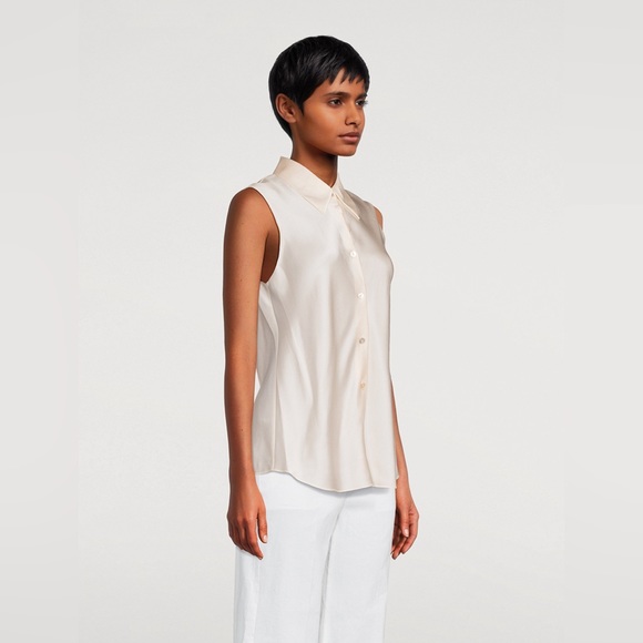 NWT Vince Sleeveless 100% Silk Bias-Cut Blouse Size X-Large - Picture 2 of 13